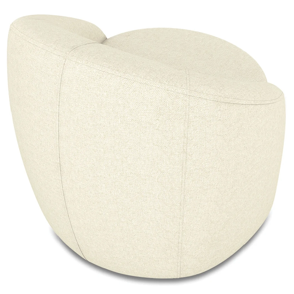 Poltrona Sala Decorativa Redonda Kit 2 Steve Linho Bege I01  - Mpozenato