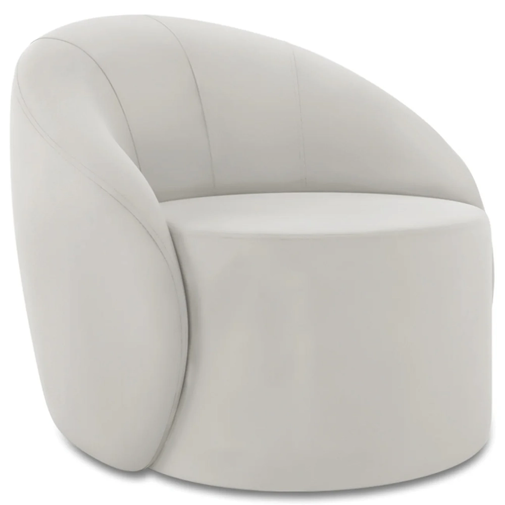 Poltrona Sala Decorativa Redonda Kit 2 Steve Veludo Cinza I01  - Mpozenato