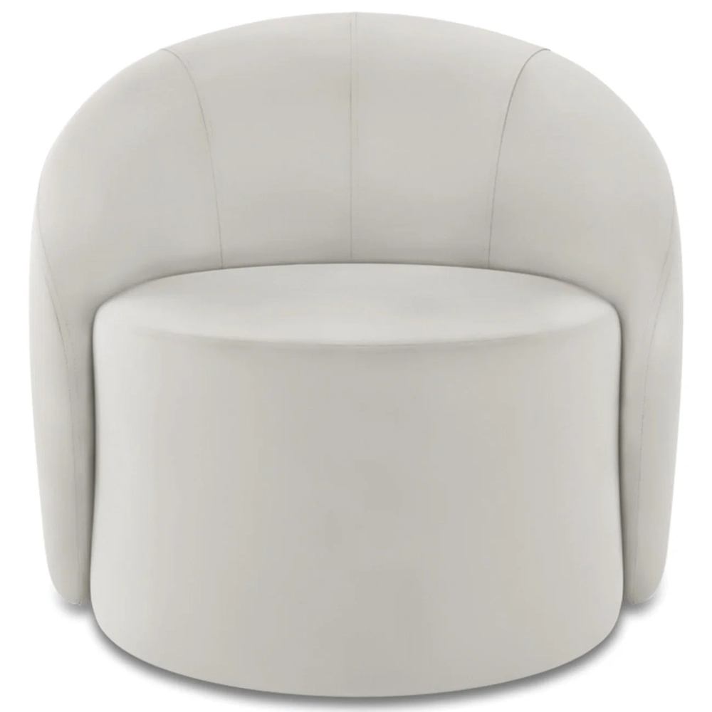 Poltrona Sala Decorativa Redonda Kit 2 Steve Veludo Cinza I01  - Mpozenato