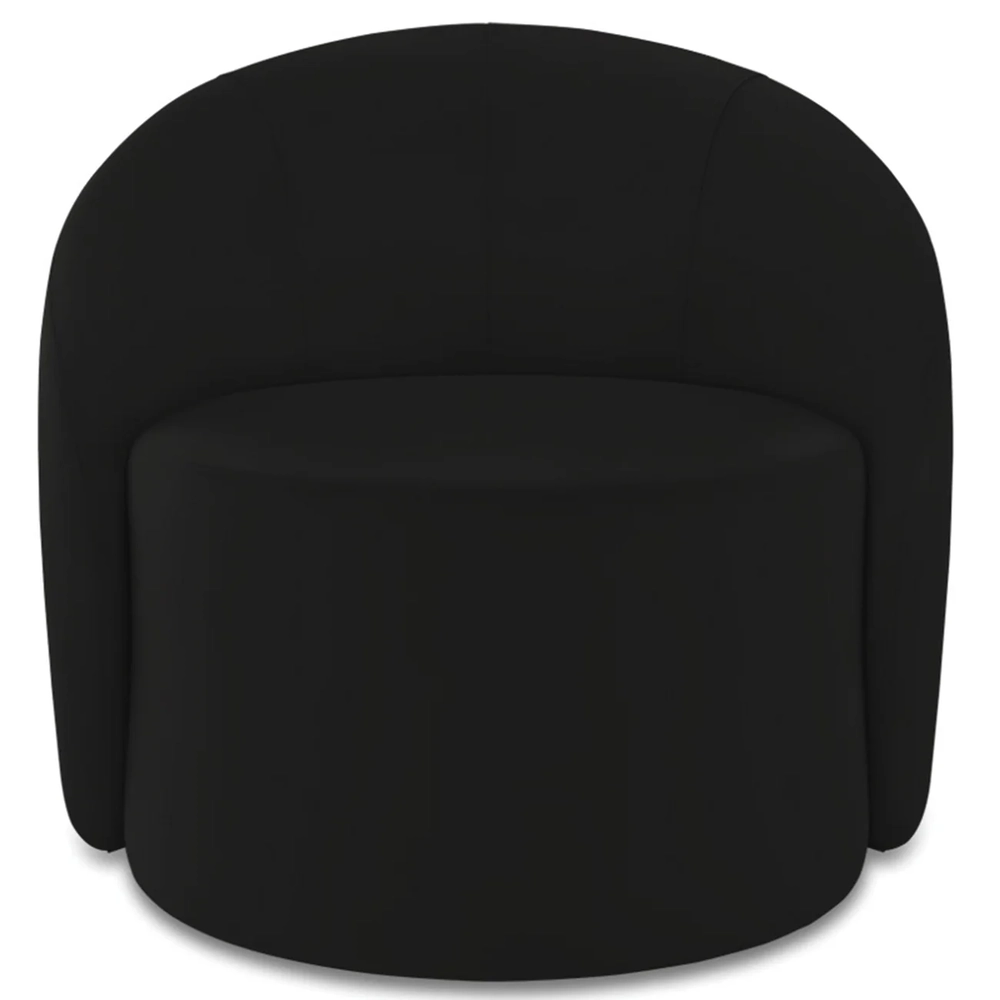 Poltrona Sala Decorativa Redonda Kit 2 Steve Veludo Preto I01  - Mpozenato