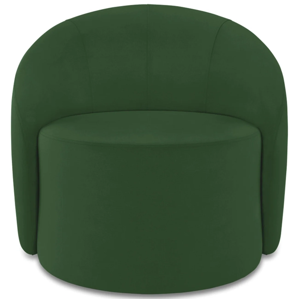 Poltrona Sala Decorativa Redonda Kit 2 Steve Suede Verde I01  - Mpozenato