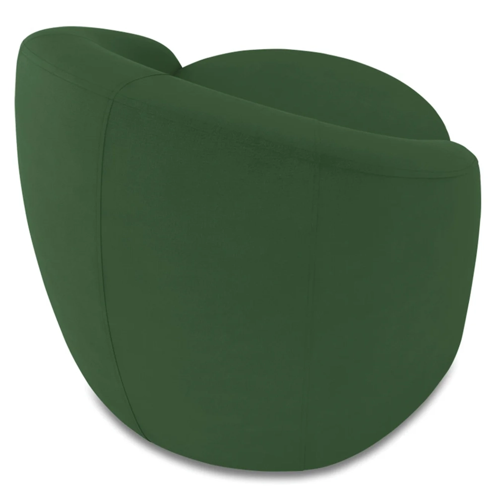 Poltrona Sala Decorativa Redonda Kit 2 Steve Suede Verde I01  - Mpozenato