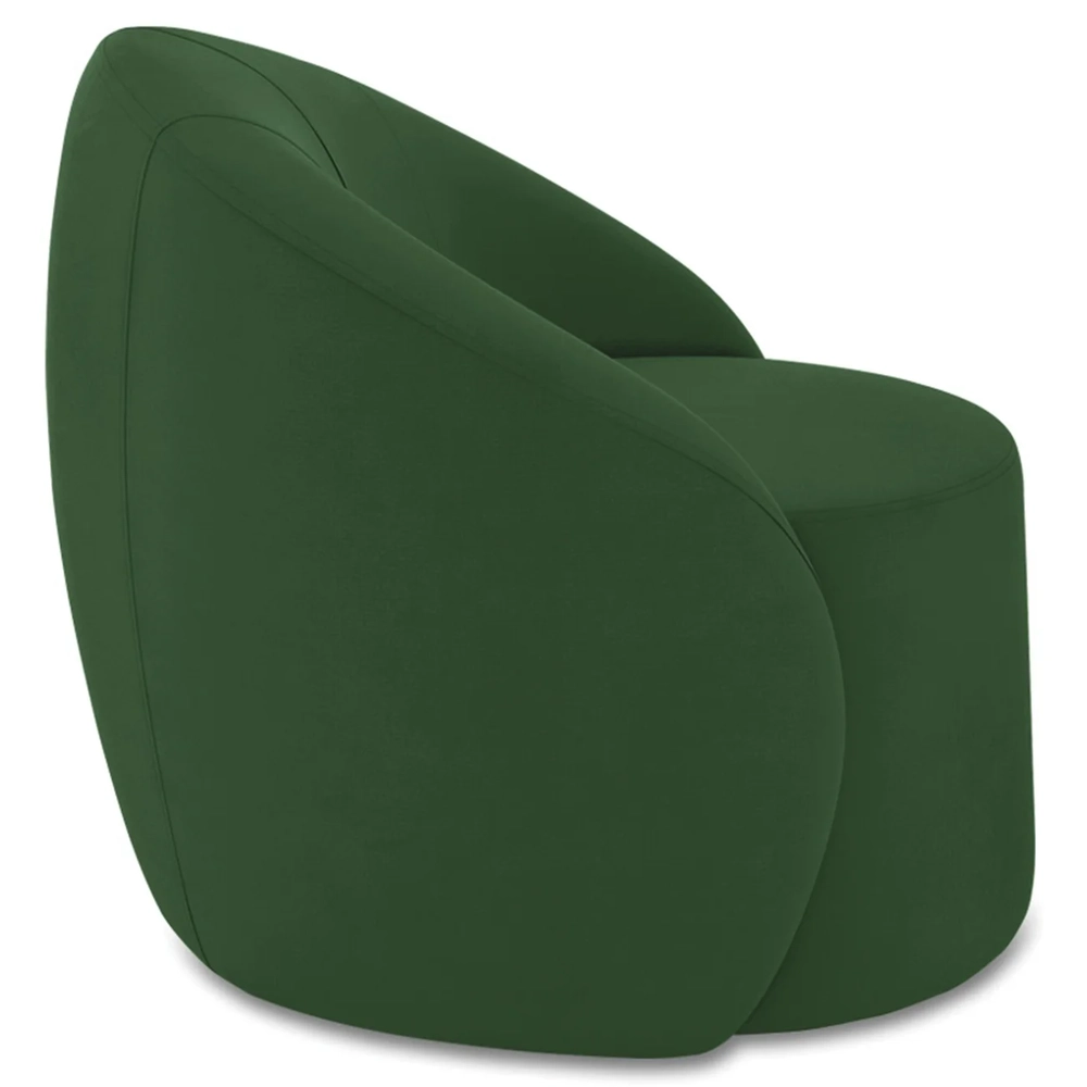 Poltrona Sala Decorativa Redonda Kit 2 Steve Suede Verde I01  - Mpozenato