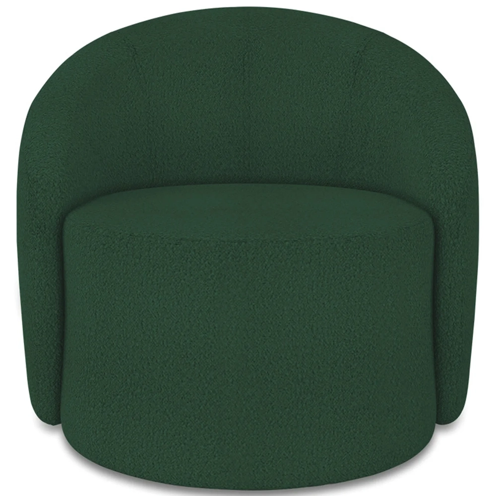 Poltrona Sala Decorativa Redonda Kit 2 Steve Boucle Verde I01  - Mpozenato