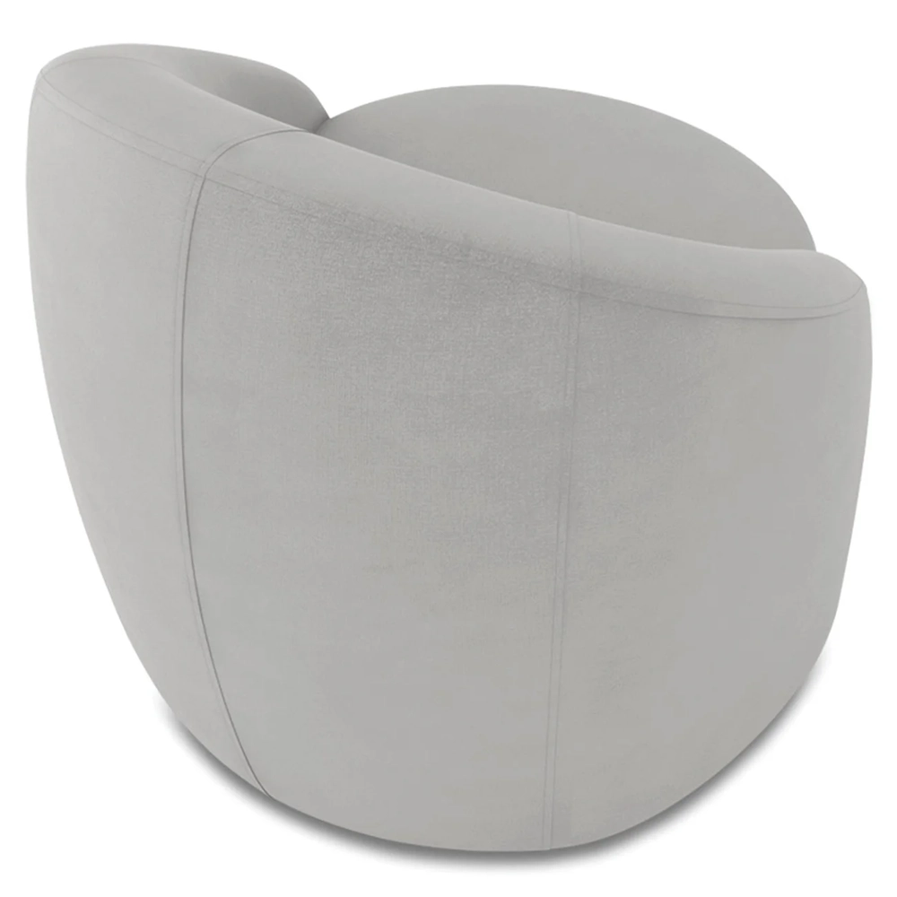 Poltrona Sala Decorativa Redonda Kit 2 Steve Suede Cinza I01  - Mpozenato