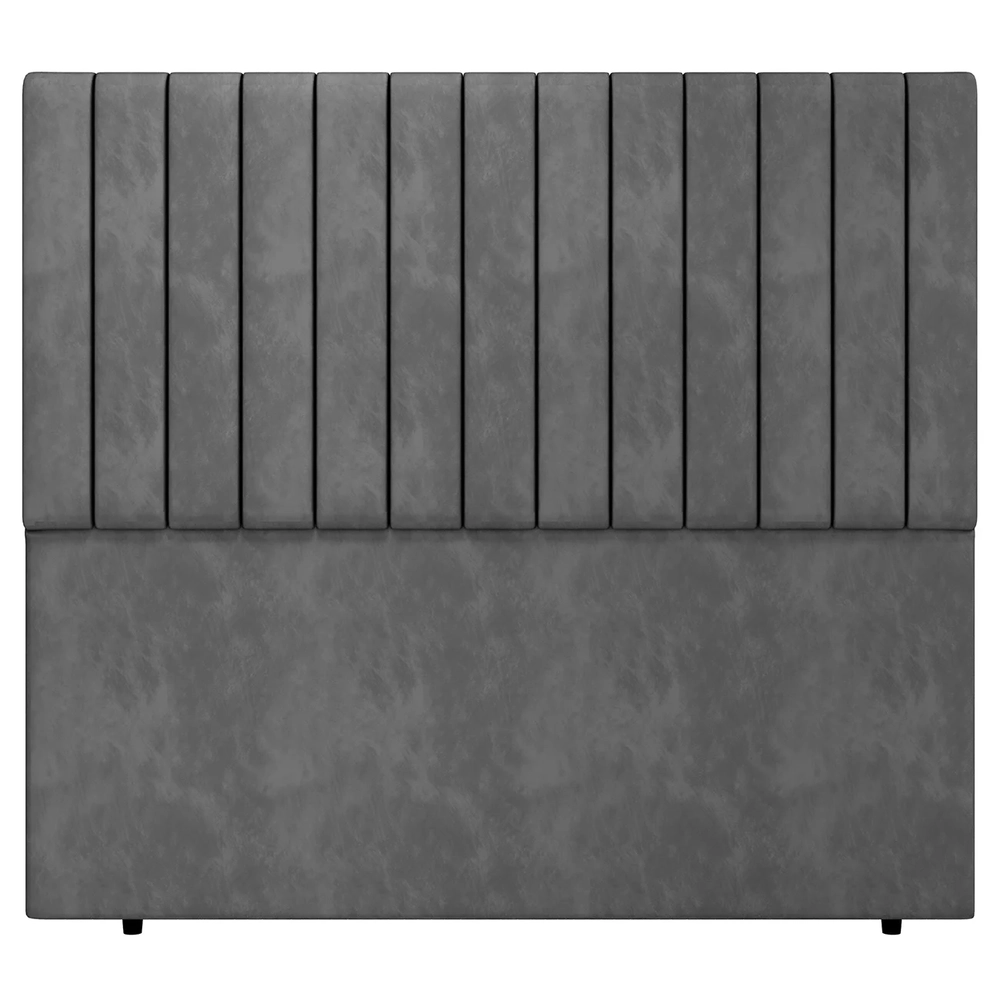 Cabeceira Cama Box Solteiro 90cm Estofada Plutus Veludo Cinza Z04 - Mpozenato