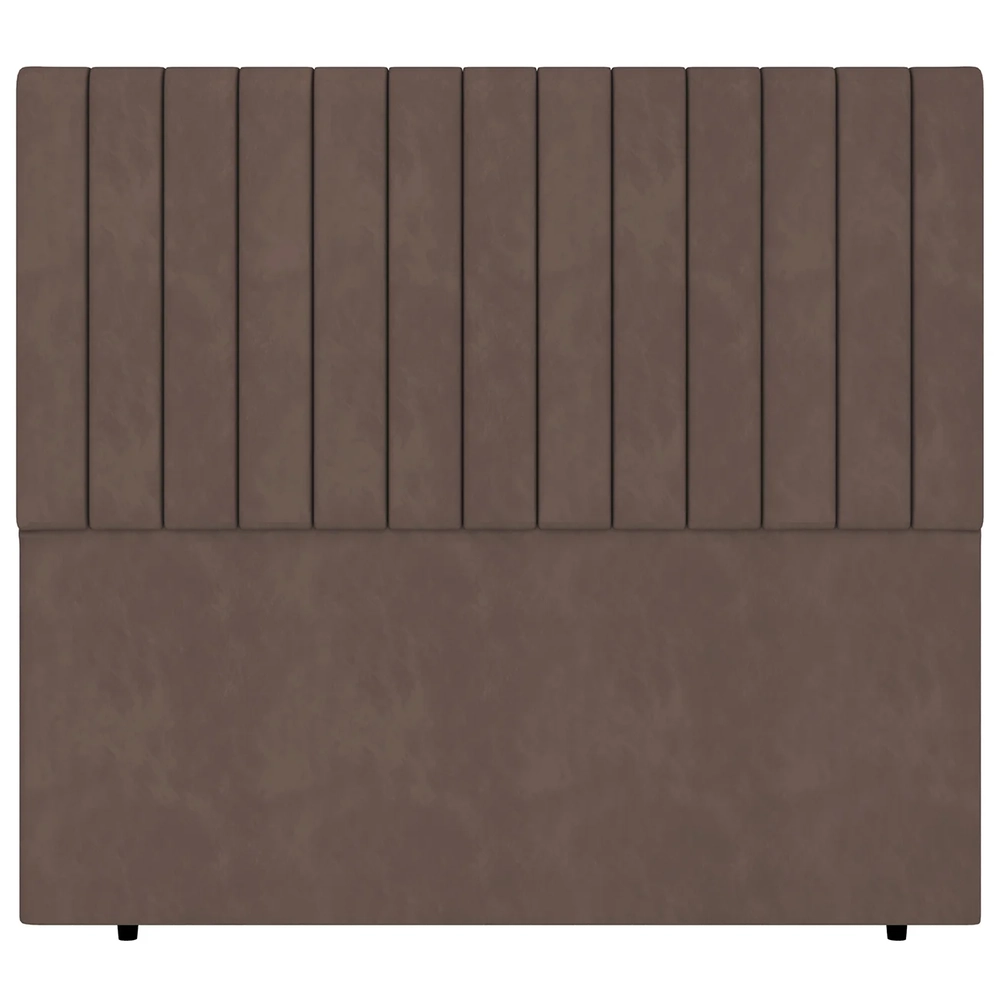 Cabeceira Cama Box Solteiro 90cm Estofada Plutus Veludo Marrom Z04 - Mpozenato