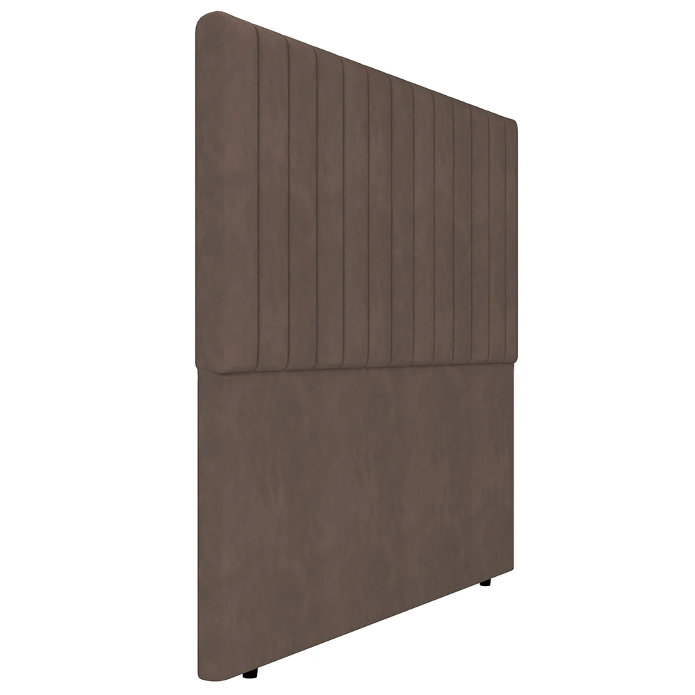 Cabeceira Cama Box Solteiro 90cm Estofada Plutus Veludo Marrom Z04 - Mpozenato