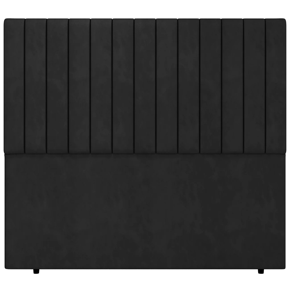 Cabeceira Cama Box Solteiro 90cm Estofada Plutus Veludo Preto Z04 - Mpozenato