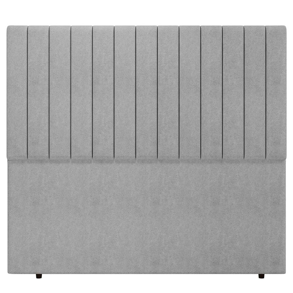 Cabeceira Cama Box Solteiro 90cm Estofada Plutus Boucle Cinza Z04 - Mpozenato