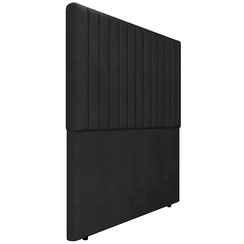 Cabeceira Cama Box Casal 140cm Estofada Plutus Veludo Preto Z04 - Mpozenato 