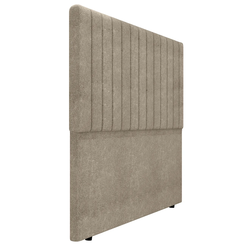 Cabeceira Cama Box Casal 140cm Estofada Plutus Boucle Capuccino Z04 - Mpozenato