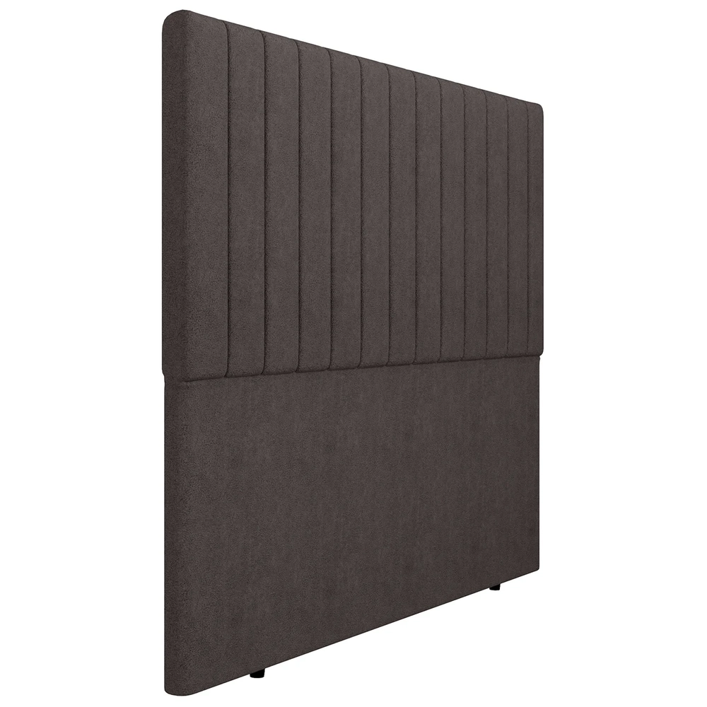 Cabeceira Cama Box Casal 140cm Estofada Plutus Boucle Marrom Z04 - Mpozenato