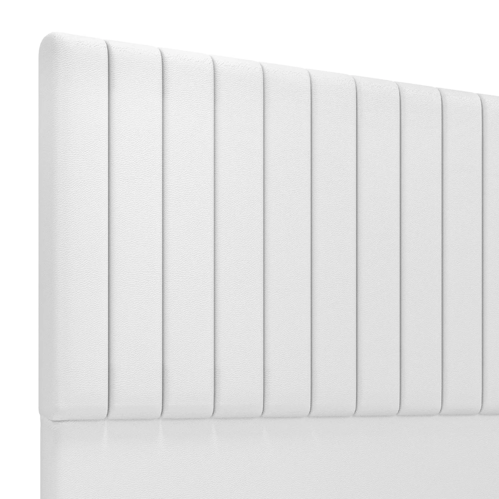 Cabeceira Cama Box Casal 140cm Estofada Plutus Sintético Branco Z04 - Mpozenato