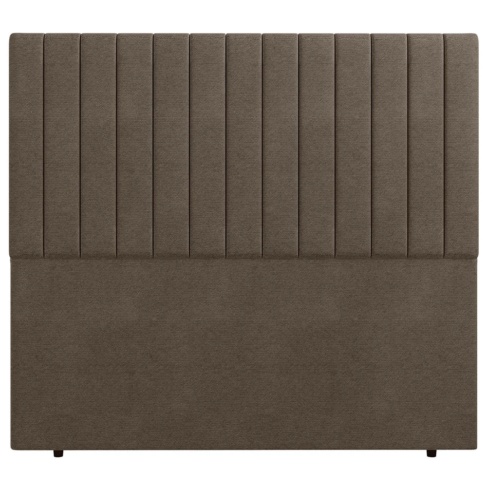 Cabeceira Cama Box Queen 160cm Estofada Plutus Linho Marrom Z04 - Mpozenato