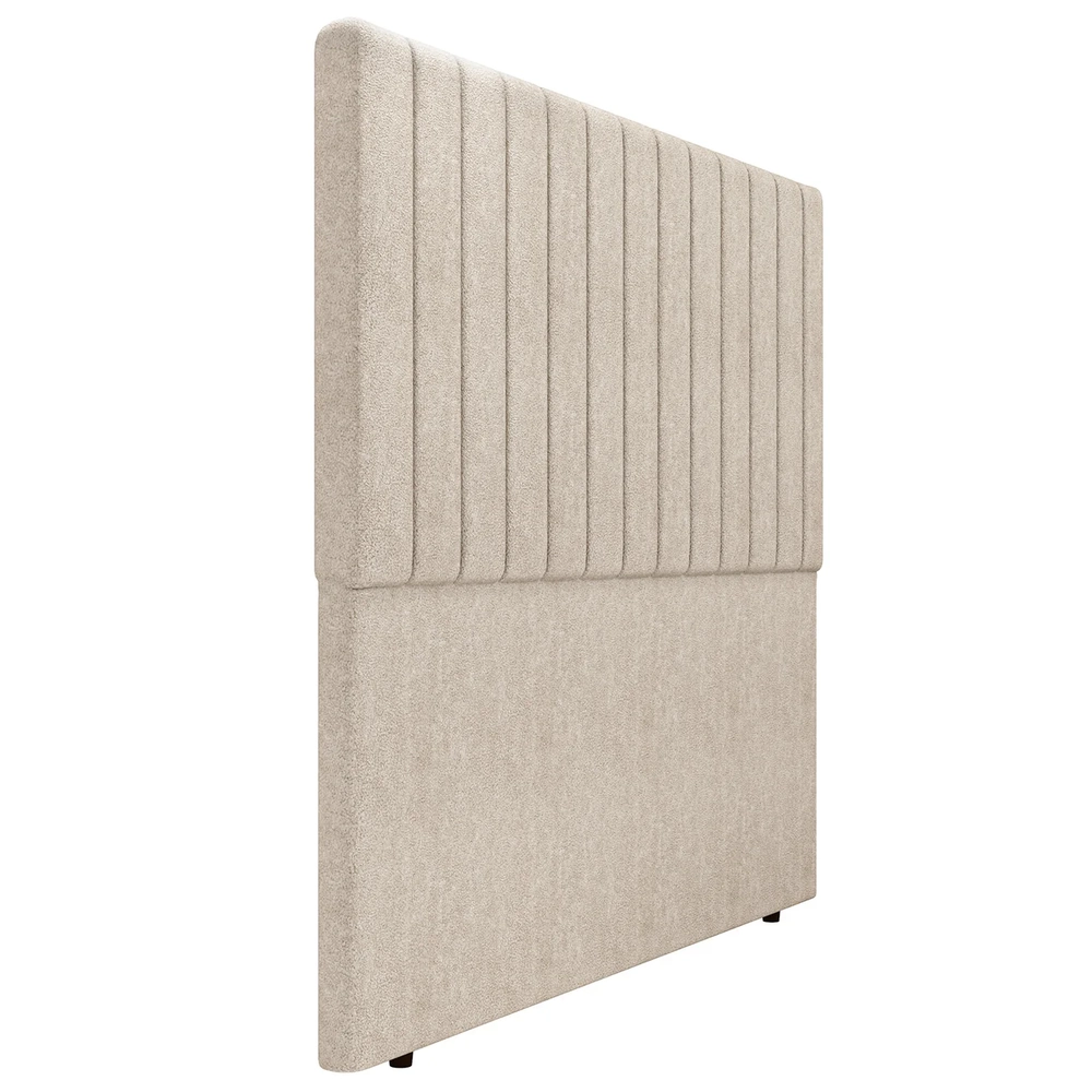 Cabeceira Cama Box Queen 160cm Estofada Plutus Boucle Bege Z04 - Mpozenato 