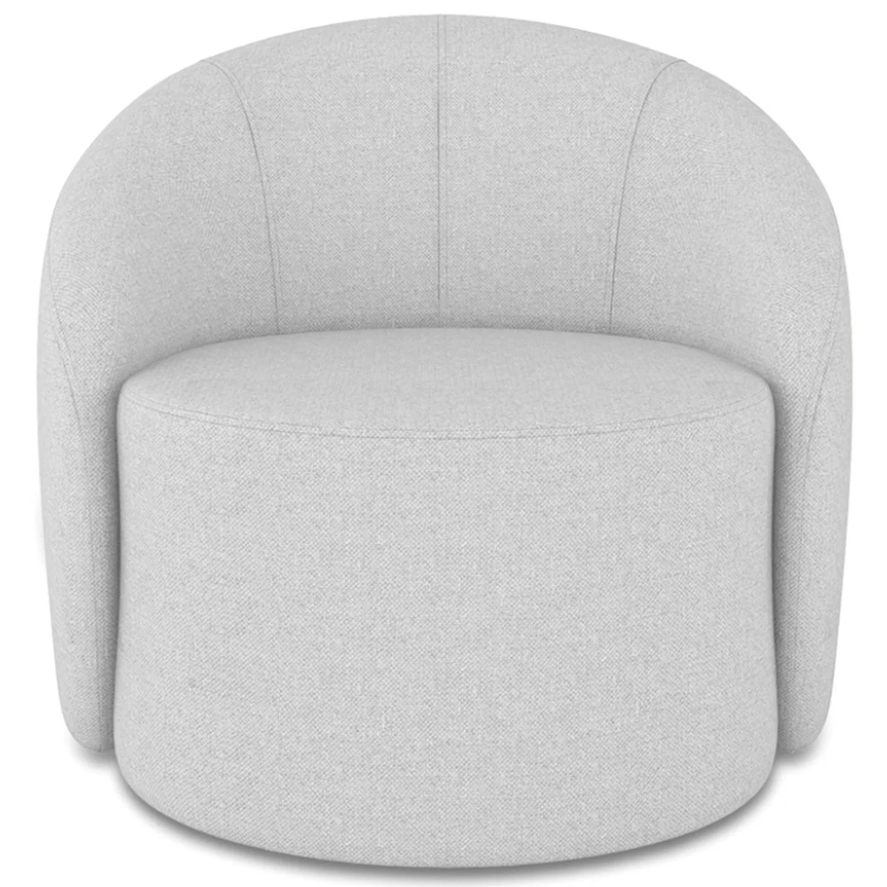 Poltrona Sala Decorativa Redonda Kit 2 Steve Linho Cinza I01  - Mpozenato