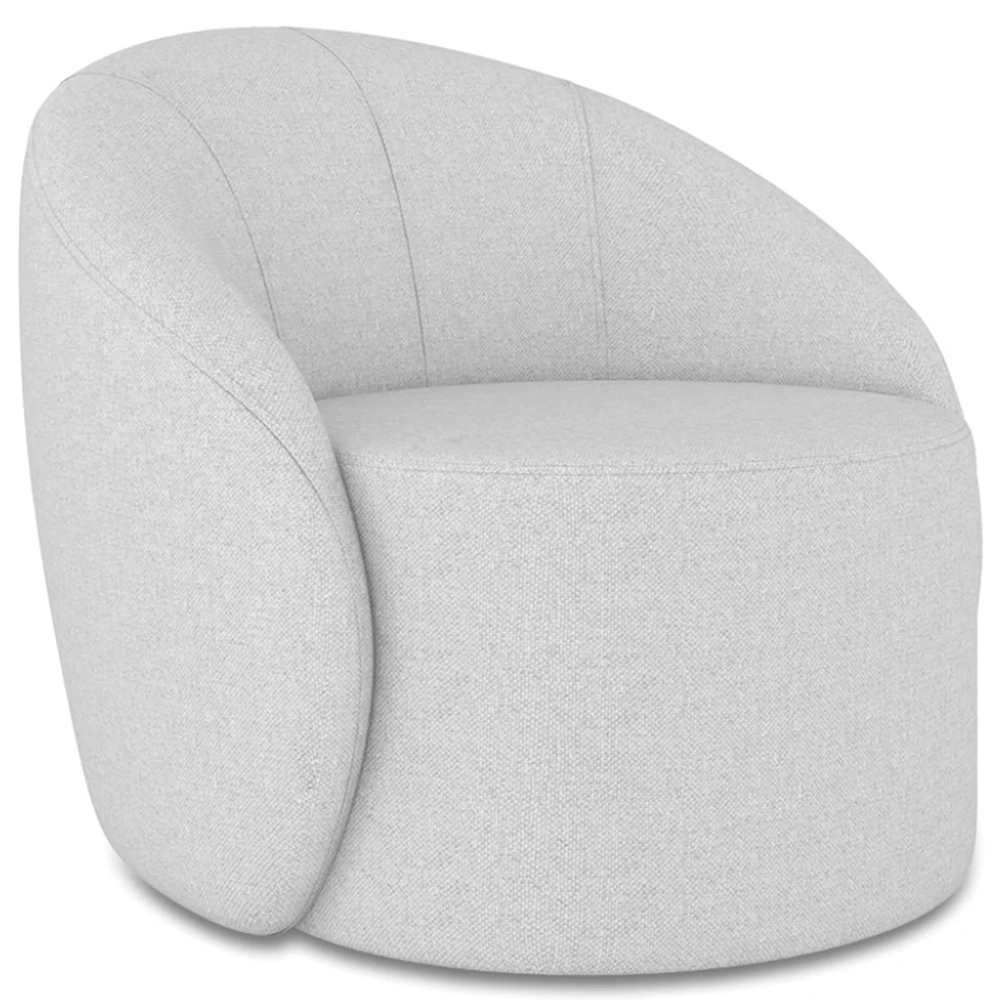 Poltrona Sala Decorativa Redonda Kit 2 Steve Linho Cinza I01  - Mpozenato