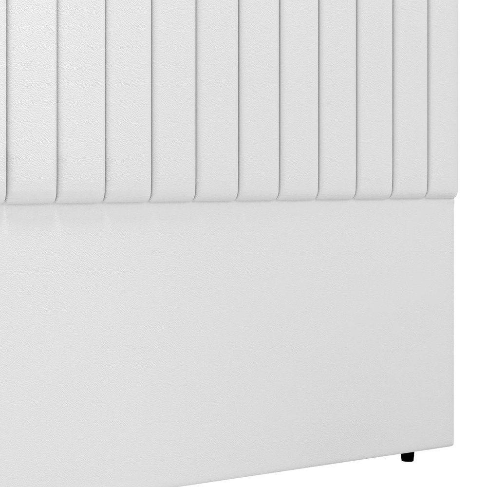 Cabeceira Cama Box Queen 160cm Estofada Plutus Sintético Branco Z04 - Mpozenato
