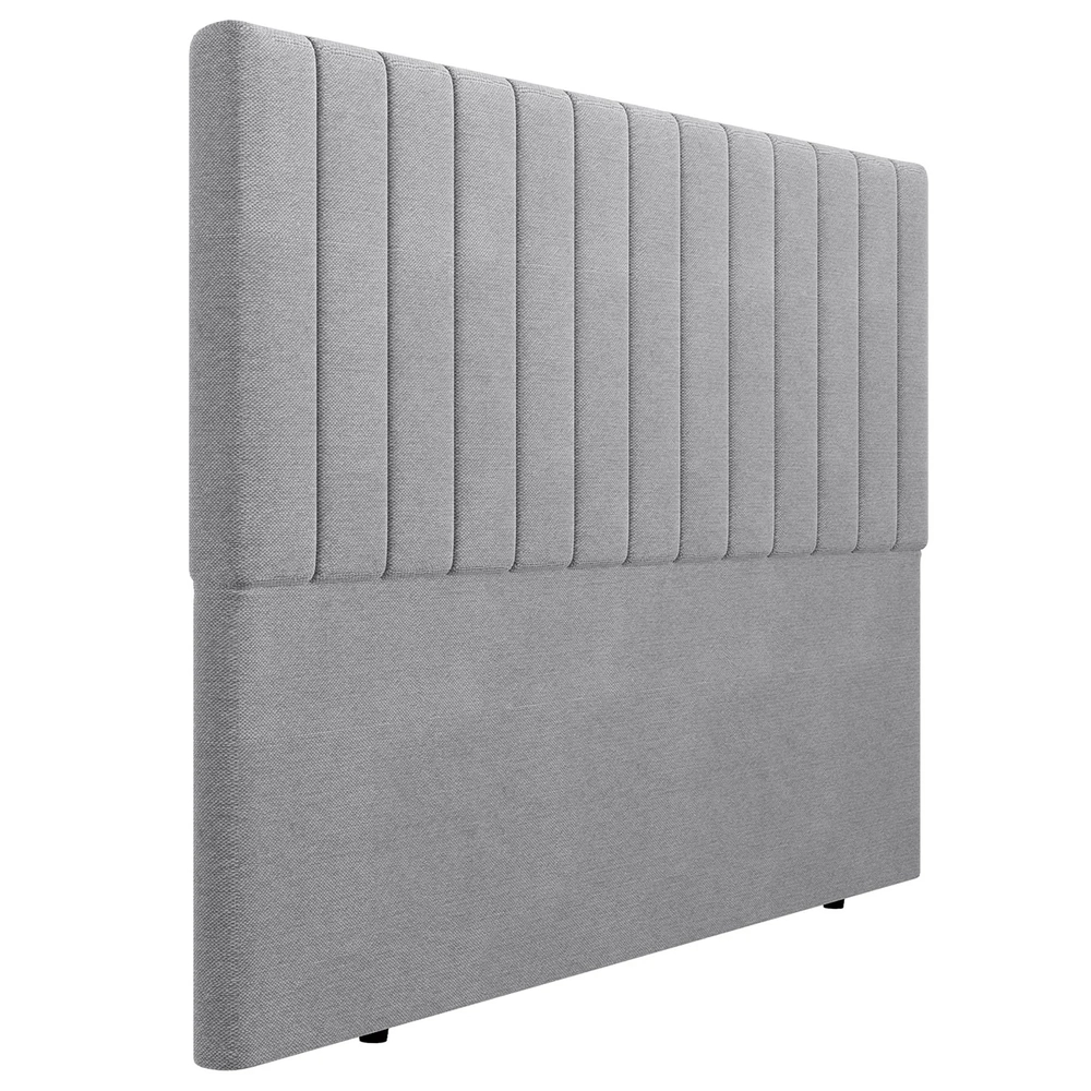 Cabeceira Cama Box King 193cm Estofada Plutus Linho Cinza Z04 - Mpozenato