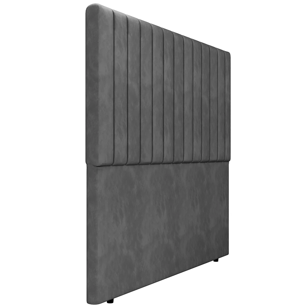 Cabeceira Cama Box King 193cm Estofada Plutus Veludo Cinza Z04 - Mpozenato 
