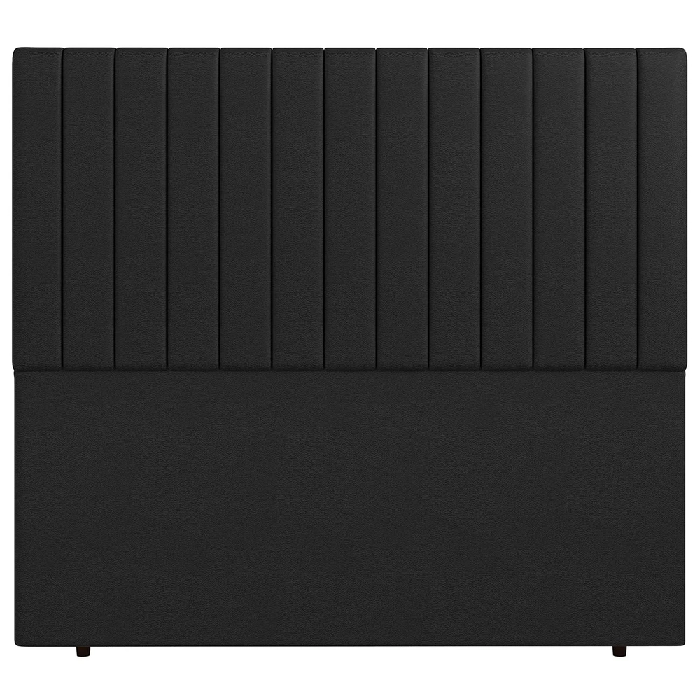 Cabeceira Cama Box King 193cm Estofada Plutus Sintético Preto Z04 - Mpozenato