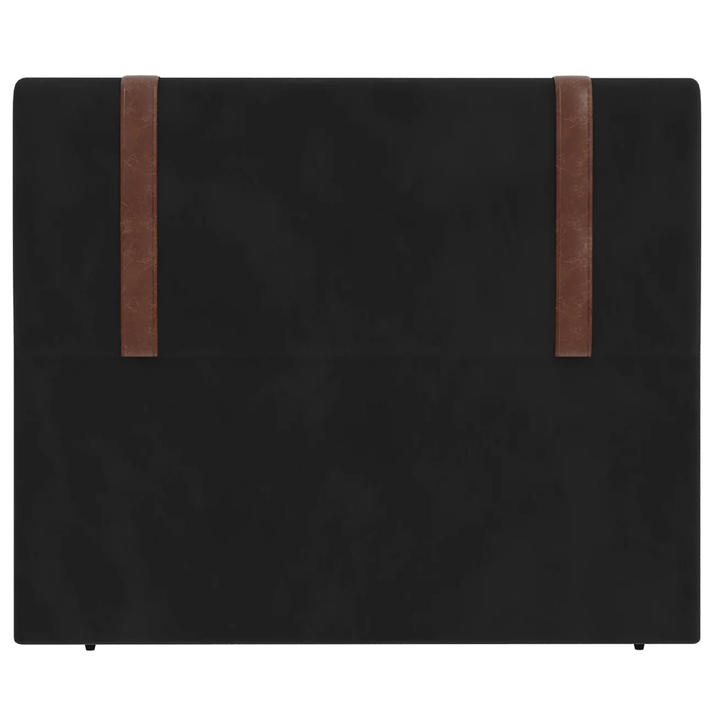 Cabeceira Cama Box Solteiro 90cm Estofada Glory Veludo Preto Z04 - Mpozenato