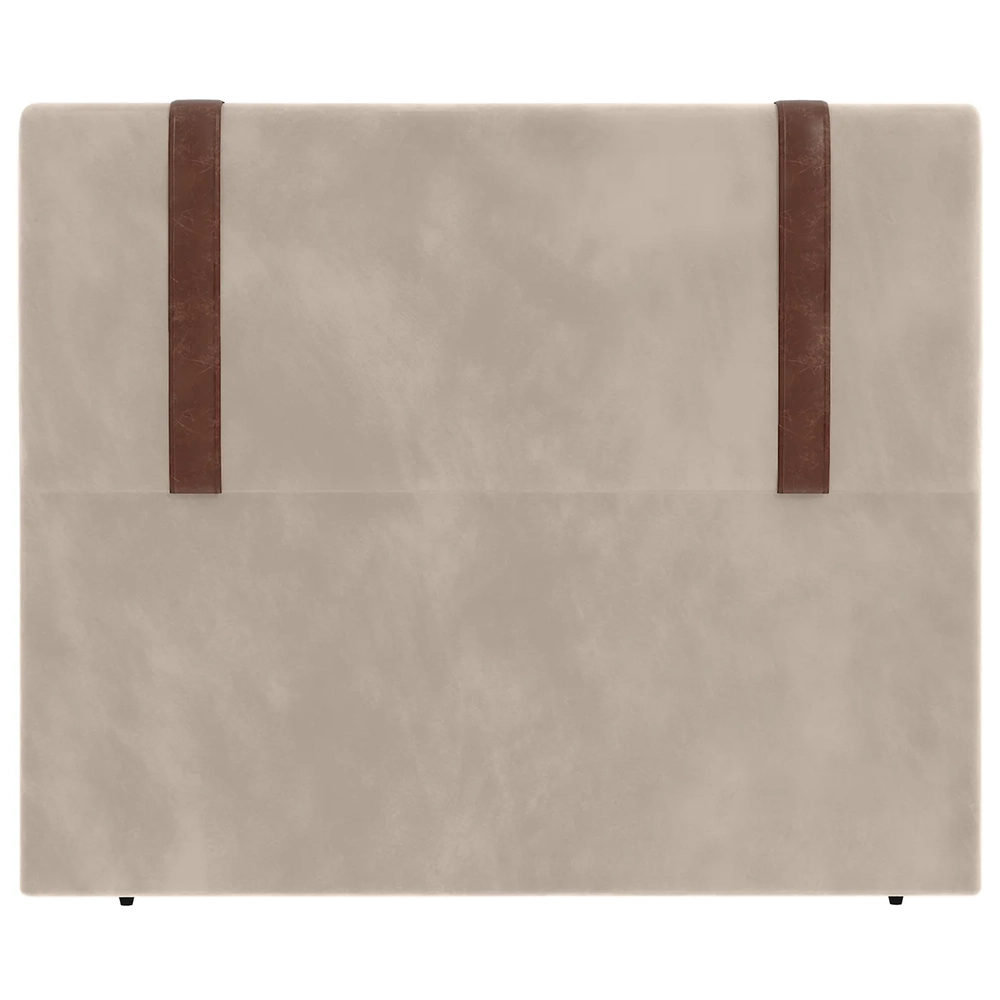 Cabeceira Cama Box Solteiro 90cm Estofada Glory Veludo Bege Z04 - Mpozenato