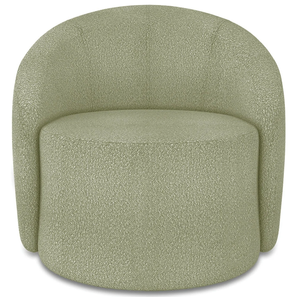 Poltrona Sala Decorativa Redonda Kit 2 Steve Boucle Pistache I01  - Mpozenato