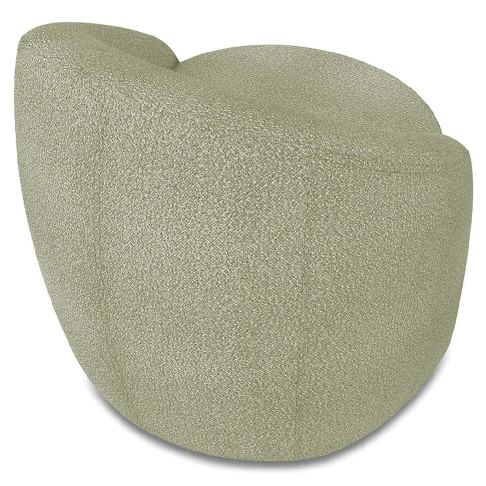 Poltrona Sala Decorativa Redonda Kit 2 Steve Boucle Pistache I01  - Mpozenato