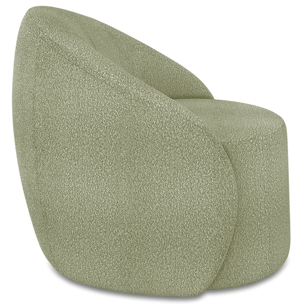 Poltrona Sala Decorativa Redonda Kit 2 Steve Boucle Pistache I01  - Mpozenato