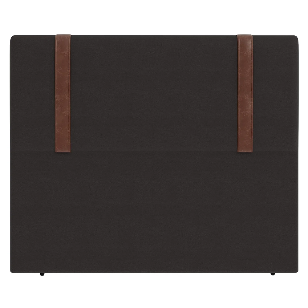 Cabeceira Cama Box Solteiro 90cm Estofada Glory Sintético Marrom Z04 - Mpozenato