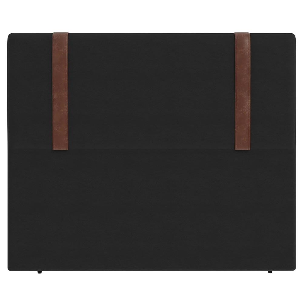 Cabeceira Cama Box Solteiro 90cm Estofada Glory Sintético Preto Z04 - Mpozenato