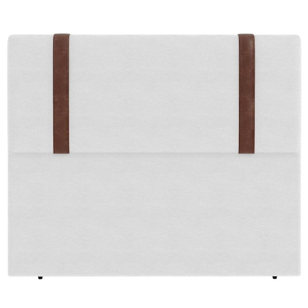 Cabeceira Cama Box Solteiro 90cm Estofada Glory Sintético Branco Z04 - Mpozenato