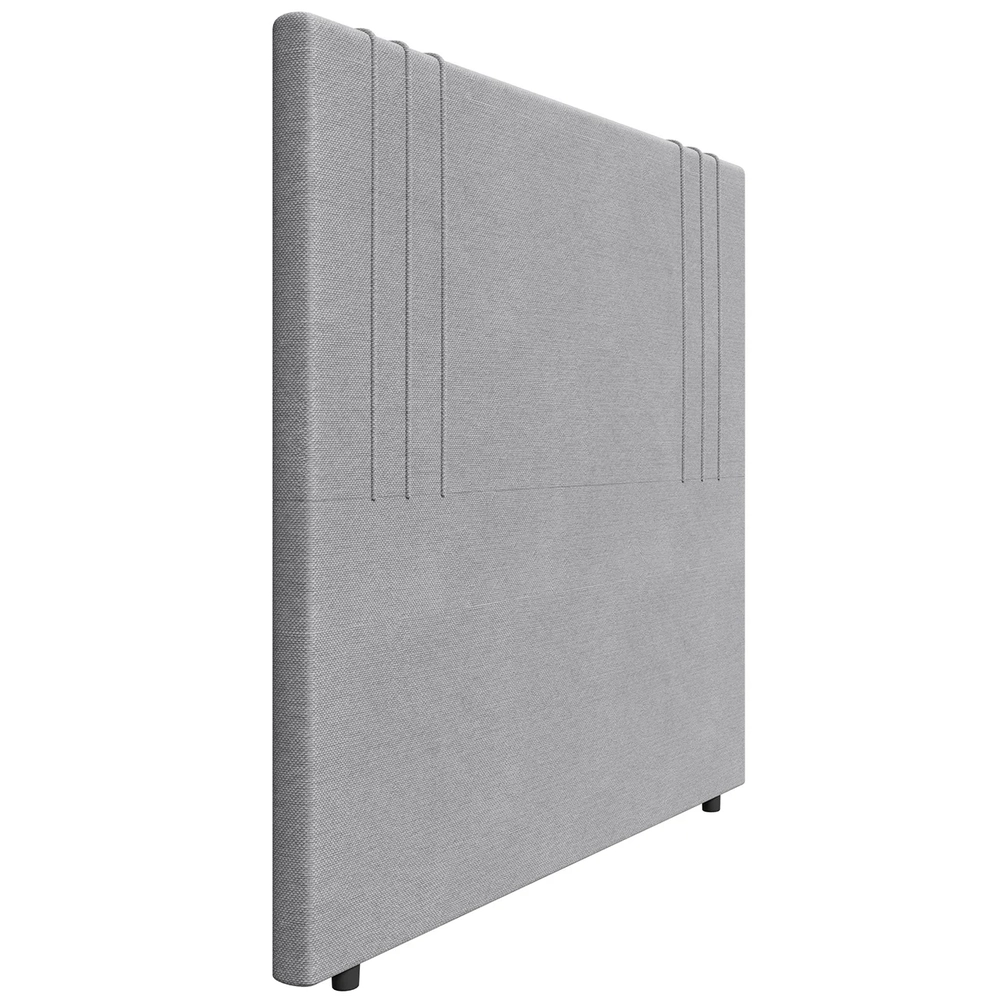 Cabeceira Cama Box Solteiro 90cm Estofada Rama Linho Cinza Z04 - Mpozenato