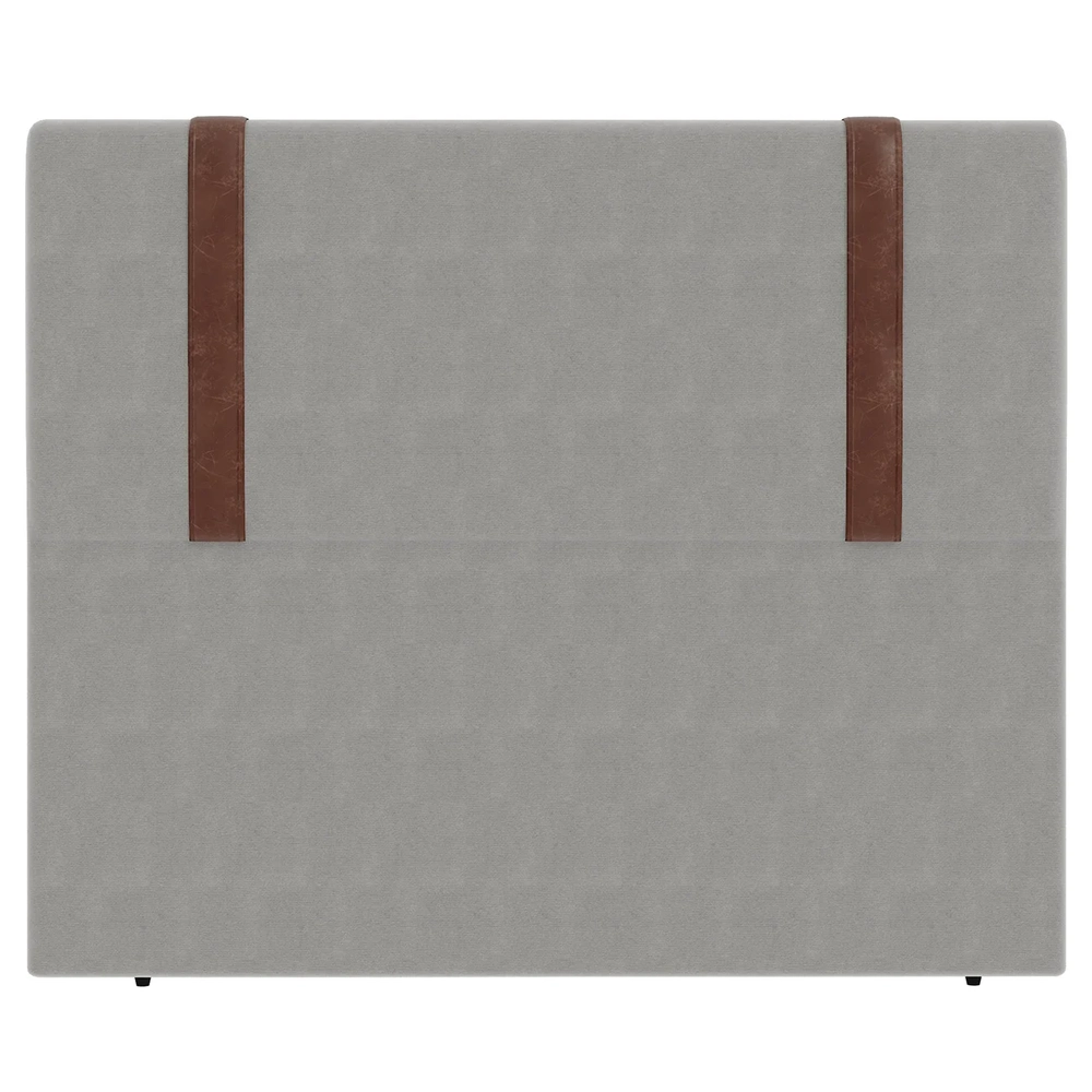 Cabeceira Cama Box Casal 140cm Estofada Glory Linho Cinza Z04 - Mpozenato