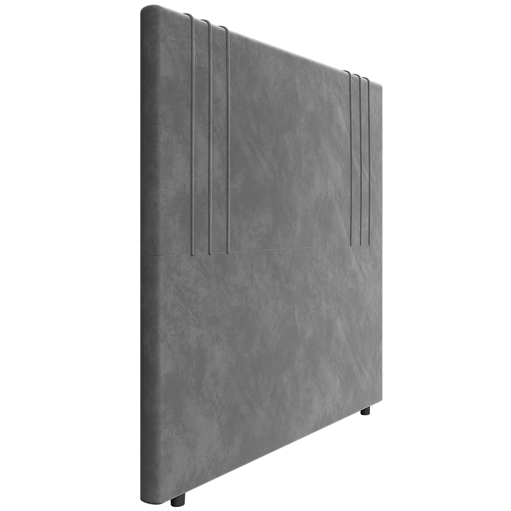 Cabeceira Cama Box Solteiro 90cm Estofada Rama Veludo Cinza Z04 - Mpozenato