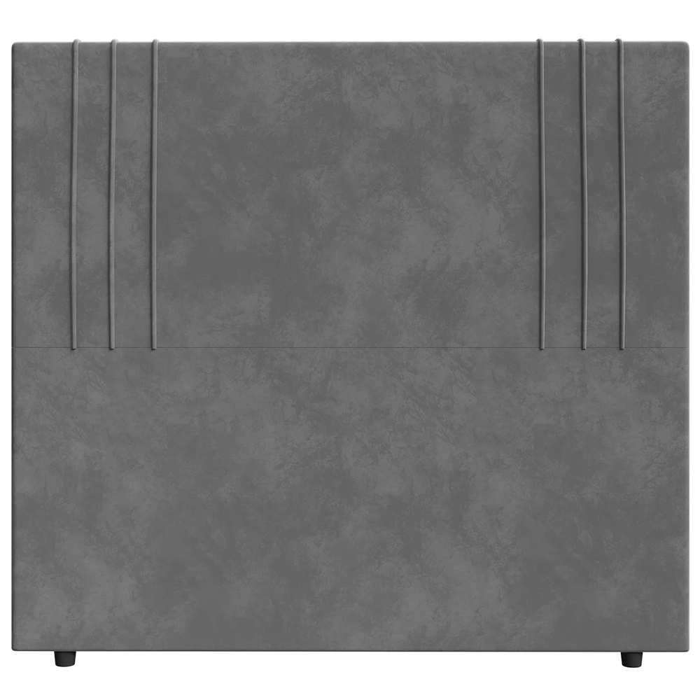 Cabeceira Cama Box Solteiro 90cm Estofada Rama Veludo Cinza Z04 - Mpozenato