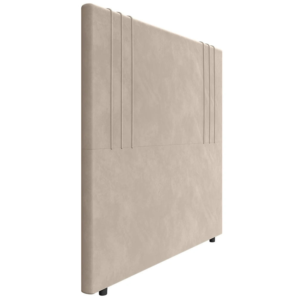 Cabeceira Cama Box Solteiro 90cm Estofada Rama Veludo Bege Z04 - Mpozenato