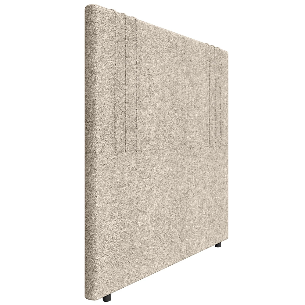 Cabeceira Cama Box Solteiro 90cm Estofada Rama Boucle Bege Z04 - Mpozenato 