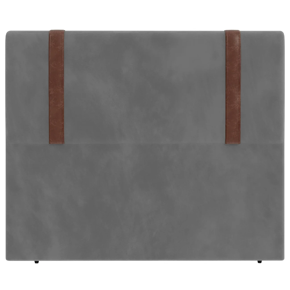 Cabeceira Cama Box Casal 140cm Estofada Glory Veludo Cinza Z04 - Mpozenato