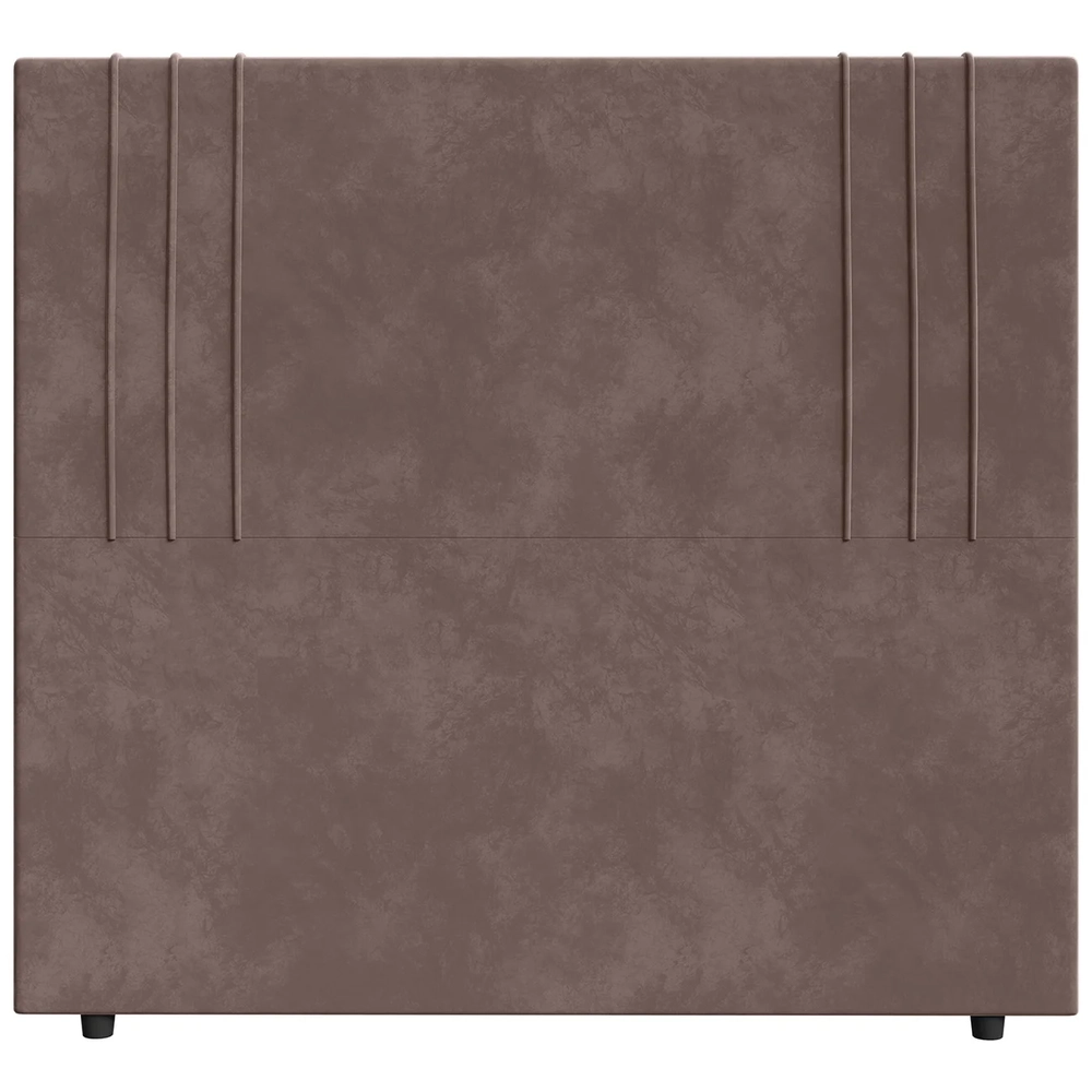 Cabeceira Cama Box Queen 160cm Estofada Rama Veludo Marrom Z04 - Mpozenato 