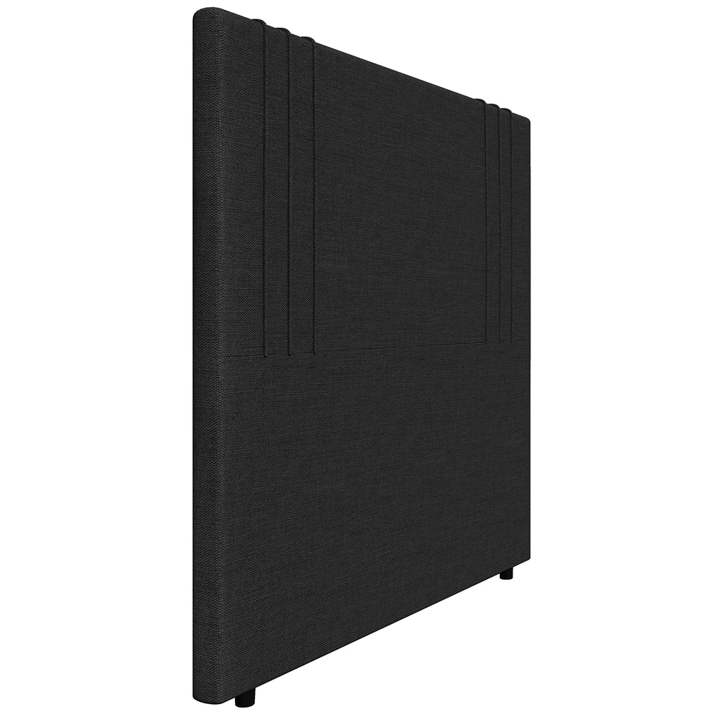 Cabeceira Cama Box Queen 160cm Estofada Rama Linho Preto Z04 - Mpozenato