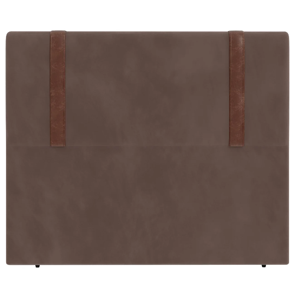 Cabeceira Cama Box Queen 160cm Estofada Glory Veludo Marrom Z04 - Mpozenato