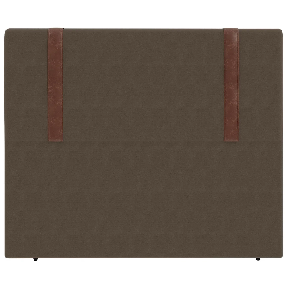 Cabeceira Cama Box King 193cm Estofada Glory Linho Marrom Z04 - Mpozenato