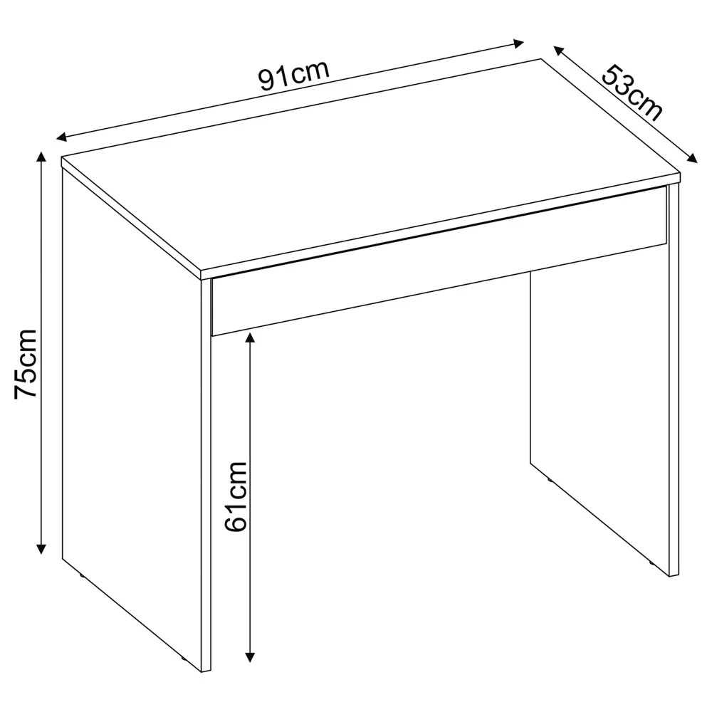 Mesa Para Computador Escrivaninha 1 Gaveta Facility D02 Branco - Mpozenato