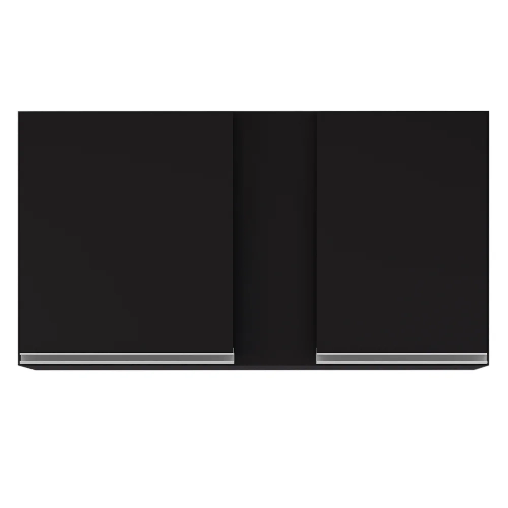 Armário Aéreo 100cm 2 Portas Indiana Preto - Lumil Móveis