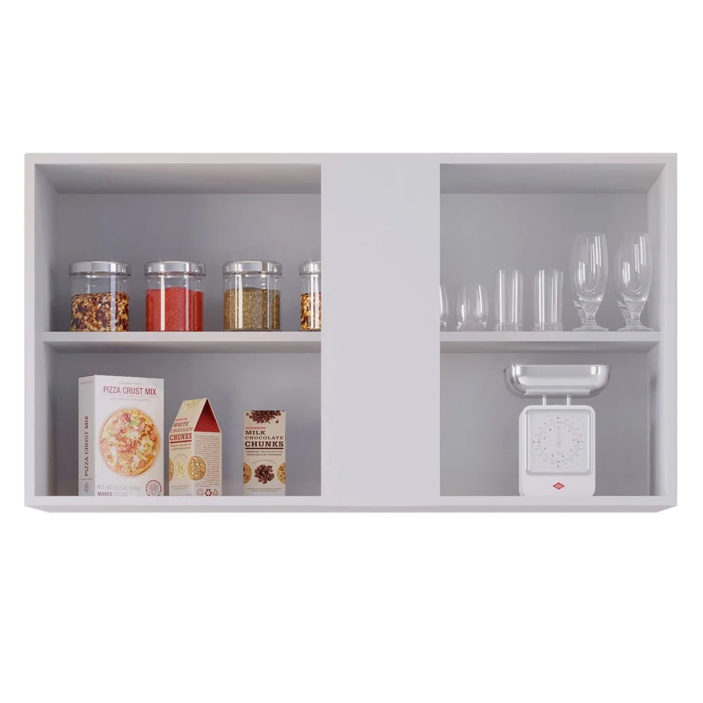 Armário Aéreo 100cm 2 Portas Indiana Branco/Preto - Lumil Móveis