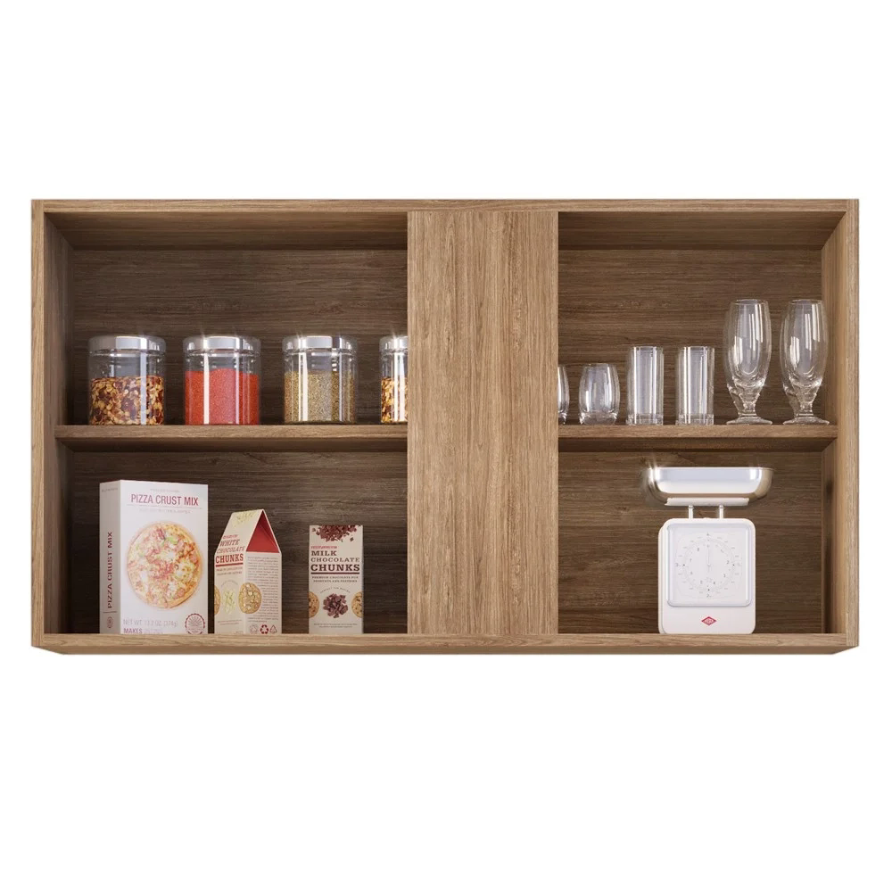 Armário Aéreo 100cm 2 Portas Indiana Castanho/Cinza - Lumil Móveis