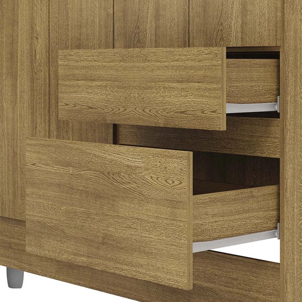 Guarda Roupa Solteiro 103cm 4 Portas Mayra Nature V02 - Mpozenato